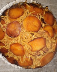 ماکارونی با ته دیگ سیب زمینی