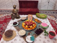 سفره شب یلدای پارسال خونه پدرومادر عزیزم