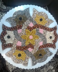 تزئین آجیل شب یلدا برای عروس گلم که خودم درست کردم