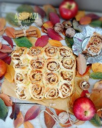 نان سیب گردو و دارچین