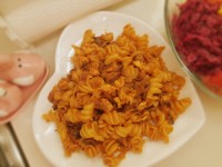 ماکارونی مرغ وقارچ