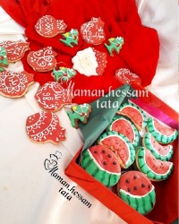 کوکی هندوانه با روکش رویال آیسینگ (یلدا)