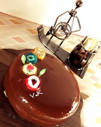 کیک چای با کرم شکلاتی