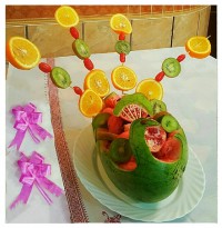 تزیین هندوانه یلدا (طاووس یلدایی من)