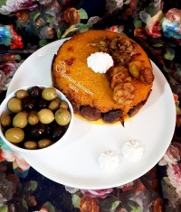 ته چین قارچ و بادمجان