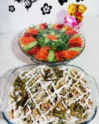 سالاد ماکارونی و سالاد فصل