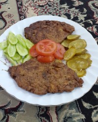 کوکو بادمجان با خیار شور خانگی