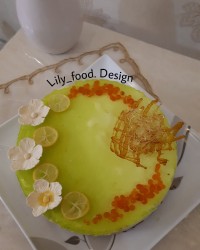 چیز کیک لیمویی با تزیین کارامل