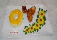 تزئین غذا با سیب زمینی وجعفری