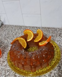 کیک پرتقالی با سس پرتقال