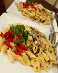 پنه مرغ با سس آلفردو