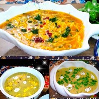 سوپ رشته، سوپ قارچ و خامه، سوپ جو و شیر