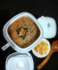 سوپ جو و قارچ زمستانه