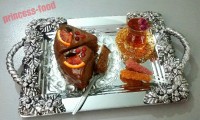 کیک قهوه با سس قهوه