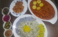باقالی پلو با قیمه (با گوشت بوقلمون)