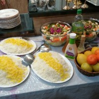 سالاد .برنج زعفرانی