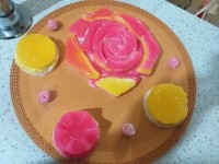 ژله بستنی سه رنگ گلابی وتوت فرنگی آلوورا