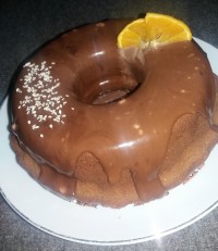 کیک ساده با روکش گاناش