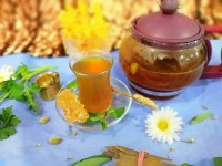 چای بابونه (بابونه،آویشن،زعفران، دارچین،هل،نعناع)