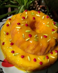 کیک پرتقالی با سس پرتقال