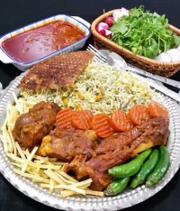 پلو باقالی با ماهیچه