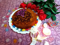 کیک گردویی باشکلات چیپسی