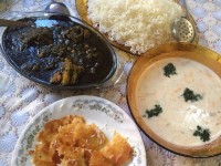 قورمه سبزی و سوپ خامه و قارچ