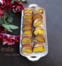 کیک موجدار رنگارنگ