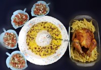 زرشک پلو با مرغ شکم پر