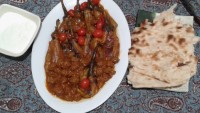 خوراک بادمجان با کوفته قلقلی