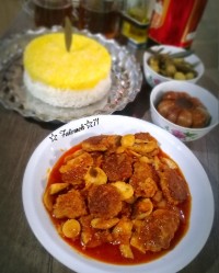 خورش قارچ و گوشت چرخ کرده