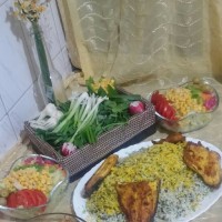 سبزی پلو با ماهی عید