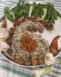 سبزی پلو با گوشت