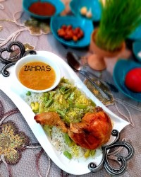 چلو مرغ زعفرانی