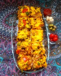 پیتزا مرغ با سس مخصوص