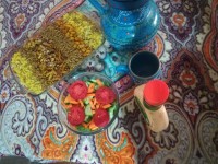 عدس پلوی مجلسی با سالاد فصل