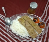 پلو و کباب تابه ای