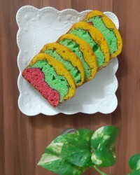 کیک موجدار رنگارنگ