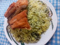 سبزی پلو با ماهی ناهارامروزمون