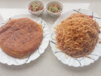 ناهار مادر پسری ماکارونی با ته دیگ جان