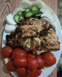 سینه مرغ کبابی با سس فلفلی