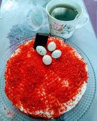 کیک قرمز نارگیلی