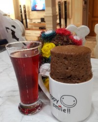 کیک فنجانی (البته لیوانی)یهویی و هوسونه من و شربت آلبالو