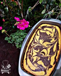 کیک ساده دو رنگ