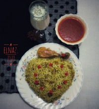 باقلاپلو و مرغ زعفرونیღ