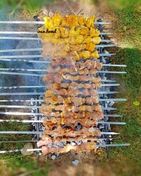 کباب جوجه زعفرانی وچنجه