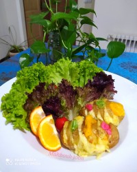 سیب زمینی تنوری آکاردئونی