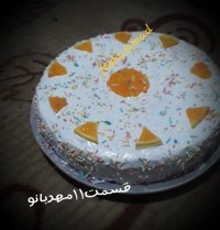 کیک خامه با فیلینگ موزو گردو