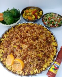 سبزی پلو بندری با ماهی حلوا