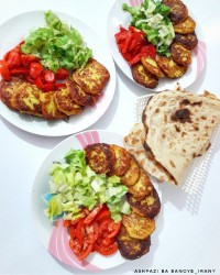 کوکو سیب زمینی با پیازچه وجعفری